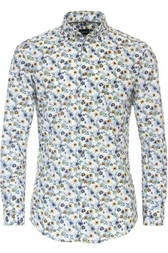 Venti Modern Fit Overhemd wit/blauw, Bloemen