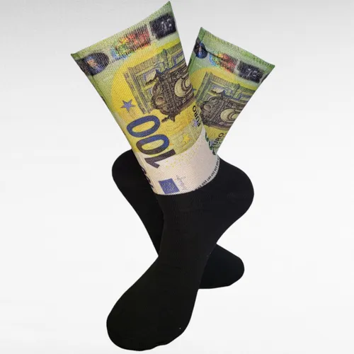Verjaardags cadeau - 100 euro - Geld sokken - Print sokken - vrolijke sokken - Honderd euro sokken - Vrolijke sokken - grappige sokken - leuke dames e