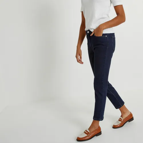 Verkorte slim jeans, hoge taille