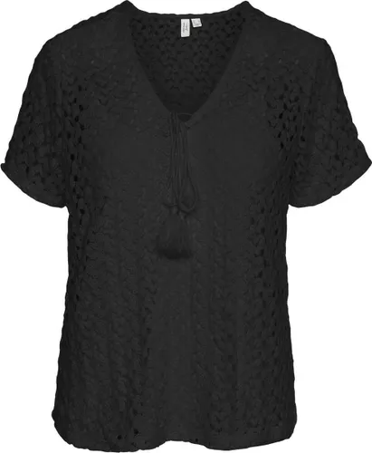 Vero Moda T-shirt Vmkylie S/s V-neck Top Wvn Btq 10308007 Black Dames