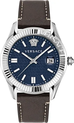 Versace Greca Time VE3K00122 Horloge - Leer - Bruin - Ø 41 mm