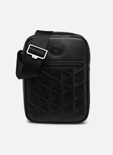 Vertical Monogram Print Leather Bag by Lacoste