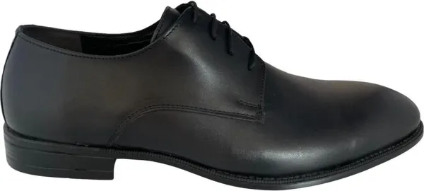 Veterschoenen- Nette schoenen- Herenschoenen 455- Leer- Zwart