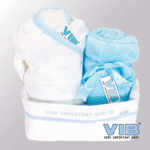 VIB® - Giftset Commodemandje - Boy Blanket Blue - Babykleertjes - Baby cadeau