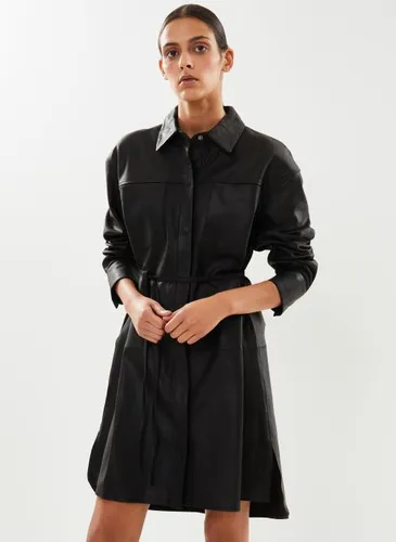 Viblackie L/S Leather Shirt Dress/Rou by Vila