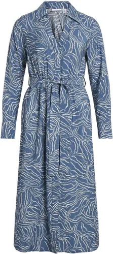Vila Jurk Vidogma Toa L/s Midi Shirt Dress 14096412 Coronet Blue/toa Egret Dames
