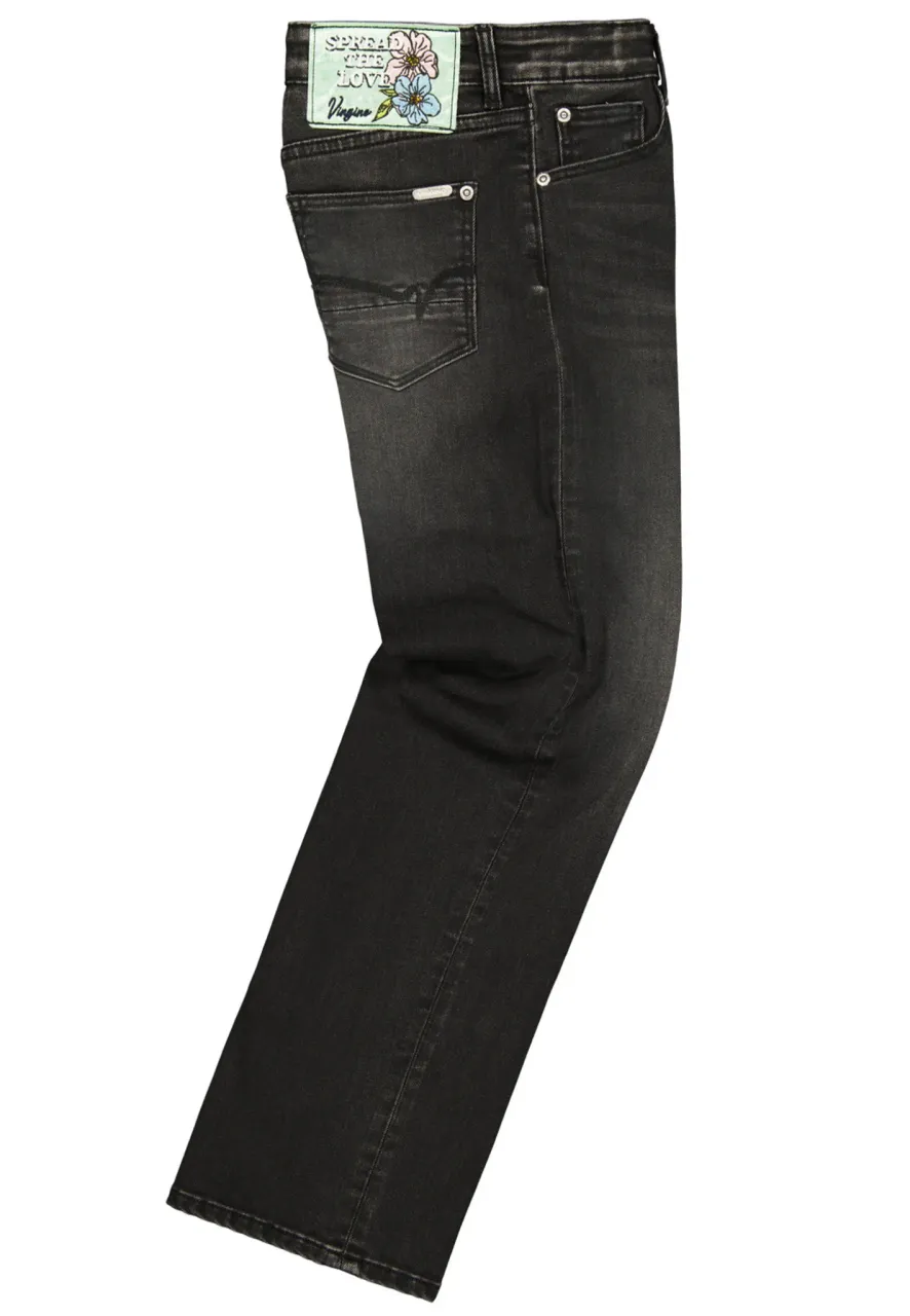 Vingino Meiden jeans cato wide leg dark grey vintage
