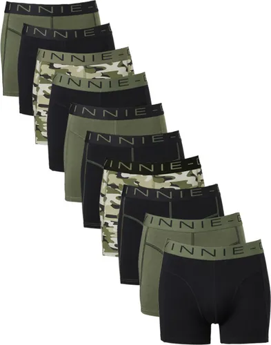 Vinnie-G Boxershorts Voordeelpakket - 10 stuks - Black/Forest Green - Maat XL - Heren Onderbroeken - Geen irritante Labels - Katoen heren ondergoed