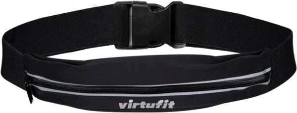 VirtuFit Running Belt - met Klittenbandsluiting - Telefoonhouder - Sport Heupband - Hardloop Riem - Heuptas - Zwart
