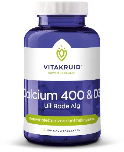 Vitakruid Calcium 400 & D3 uit Rode Alg Kauwtabletten