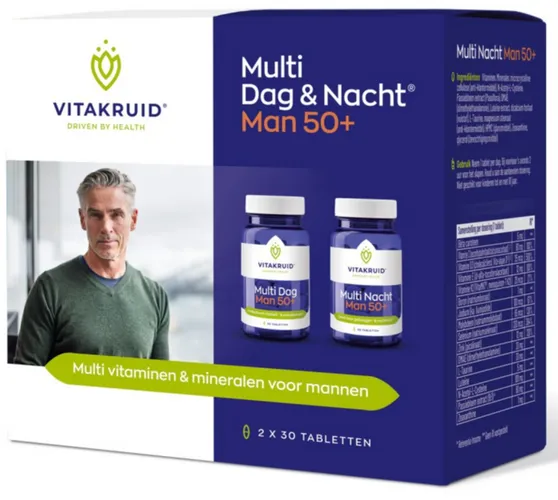 Vitakruid Multi Dag & Nacht Man 50+ Tabletten