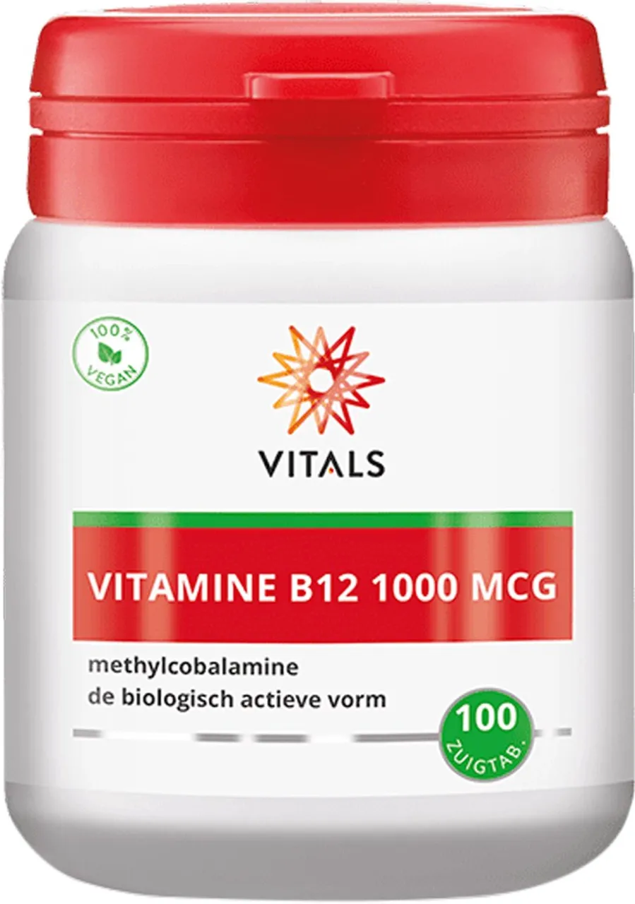 Vitals - Vitamine B12 - Methylcobalamine - 1000 mcg - 100 zuigtabletten