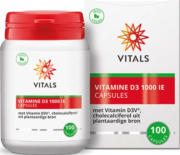 Vitals - Vitamine D3 - 1000 IE - Voedingssupplement - 100 Capsules