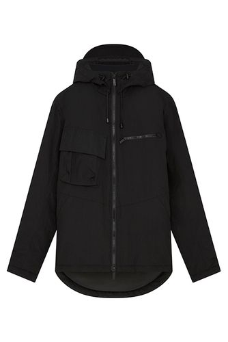 Wadded Dual Pocket Jacket With Face Guard Jet Black