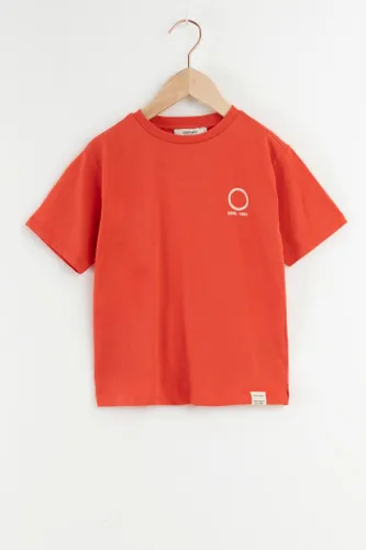 Warm Oranje T-shirt Met Artwork