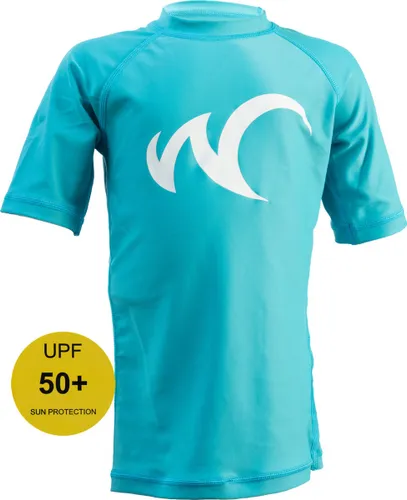 Watrflag Rashguard Valencia Kids - Turquoise - UV beschermend surf shirt korte mouw