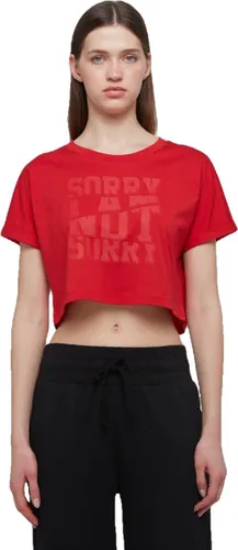 WB Comfy Dames Crop T Shirt Rood - M / Rood
