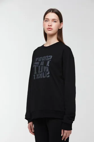 WB Comfy Uniseks Oversized Sweatshirt Voor Haar en Hem Zwart - XXL