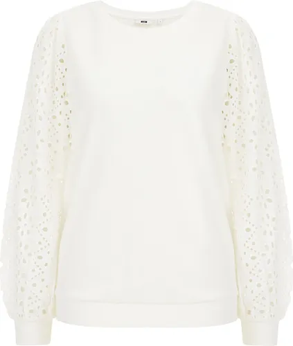 WE Fashion Dames sweater met embroidery anglaise
