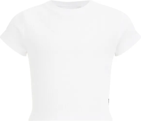 WE Fashion Meisjes cropped T-shirt van ribstof