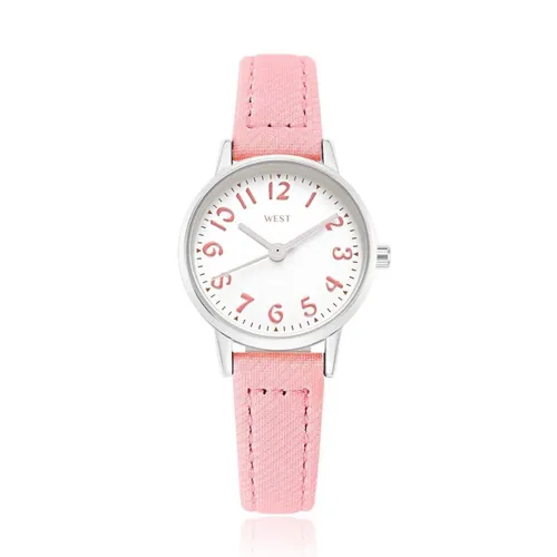 West Watch - model Rose - analoog kinder/ tiener horloge - Ø 23 mm - roze/zilver