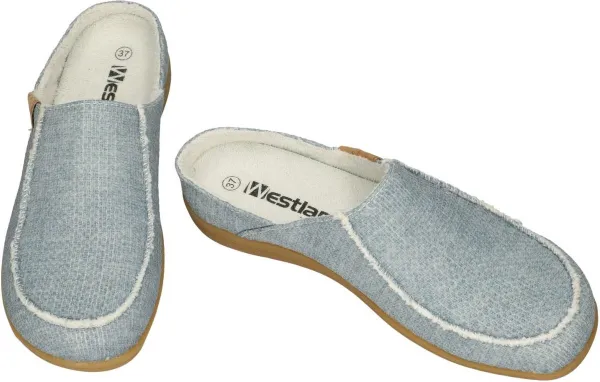 Westland -Dames - blauw licht - slippers & muiltjes
