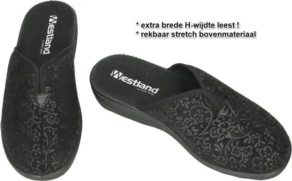Westland -Dames - zwart - pantoffels