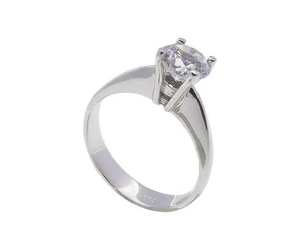 Wit gouden solitaire ring