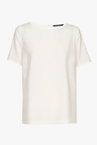 Wit zijden T-shirt met korte mouwen