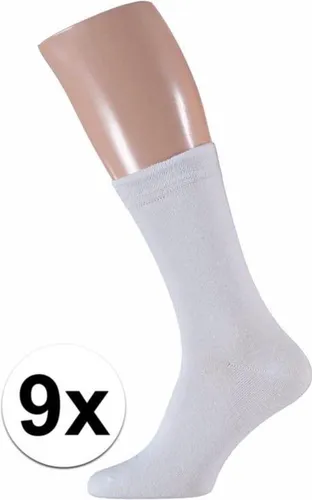 Witte heren sokken 9 paar