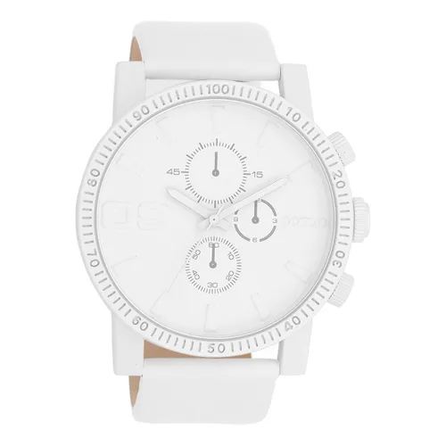 Witte OOZOO horloge met witte leren band - C11310