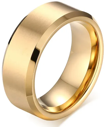 Wolfraam Ring Heren Goud kleurig - Tungsten Ring - Zeer Zwaar - Ringen - Cadeau voor Man - Mannen Cadeautjes