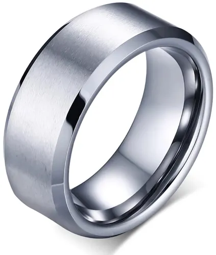 Wolfraam Ring Heren Zilver kleurig - Tungsten Ring - Zeer Zwaar - Ringen - Mannen Cadeautjes - Cadeau voor Man