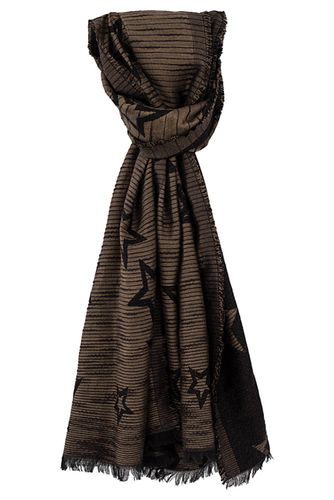 Women’s Black And White Double-sided Star Jacquard Scarf Kha