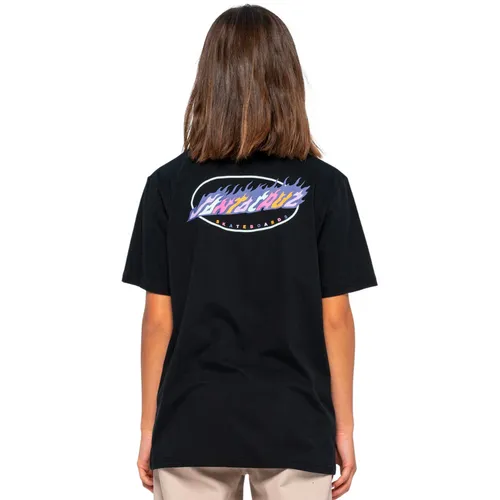 Womens Oval Flame Dot Fusion T-Shirt Black - L