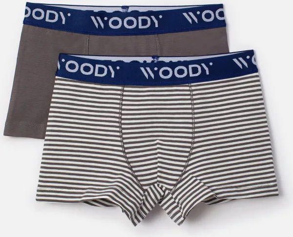 Woody Jongens Boxer duopack grijs uni +