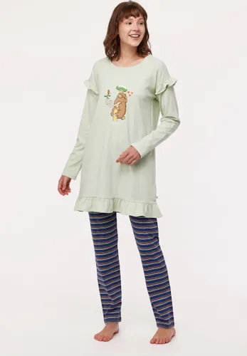 Woody - Meisjes/Dames Pyjama Mammoet - Muntgroen