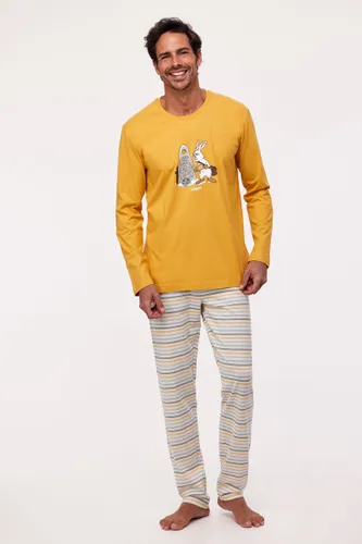 Woody pyjama jongens/heren - goud - haas - 232-10-PLS-S/620