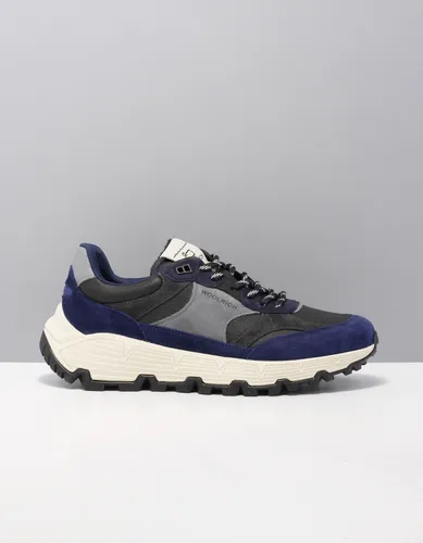 Woolrich Sneakers/lage-sneakers heren wfm222.011-2200 blue-nero leer combi