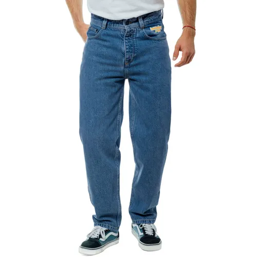 X-Tra Loose Flex Denim Washed Blue Jeans - W36-L34