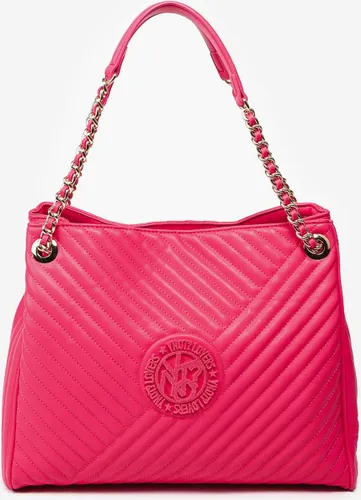 Y Not? Round Shopper Coral PU-leer