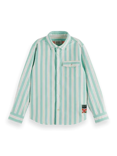 Yarn-dyed stripe Oxford shirt in Organic Cotton - Maat 16 - Multicolor - Jongen - Shirt - Scotch & Soda