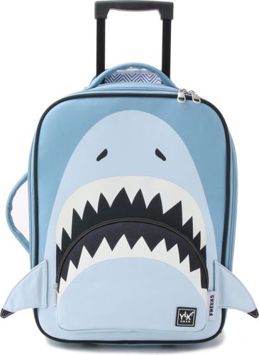 YLX Gear & Freek Vonk | Shark Bite Trolley Bag | Rifhaai. Rifhaai met glowing in the dark tanden voor jongens & meisjes. Blauw - Handbagage - Zachte k...