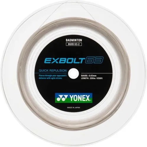 Yonex Exbolt 63 badmintonsnaren - Wit - Rol 200M