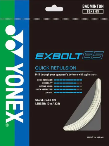Yonex Exbolt 65 badmintonsnaren set 10m - wit - 0.65mm