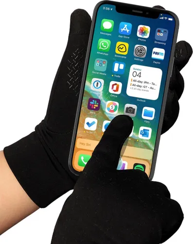 YONO Handschoenen met Touchscreen Functie - Winter Sporthandschoenen Fleece Heren en Dames Unisex - Zwart - Large