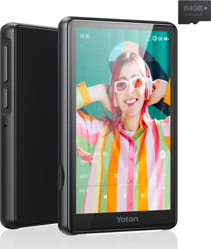 YOTON YM06 MP3-speler Bluetooth 80 GB - MP3-speler 4,0" Volledig Touchscreen met HiFi-geluid - HD-video-afspeelfunctie - 3,5 mm Koptelefoon - Radio -...