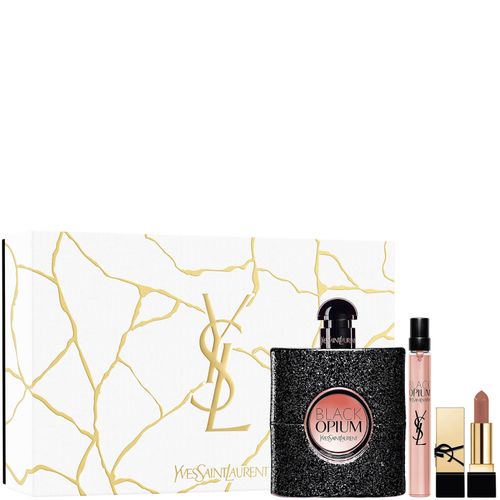 Yves Saint Laurent Black Opium Eau de Parfum 90ml, Trial Size and Mini Rouge Pur Couture Set