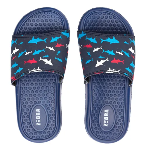 Zebra Slippers Boys Shark Blue - maat 27.5/29 + gratis sleutelhanger