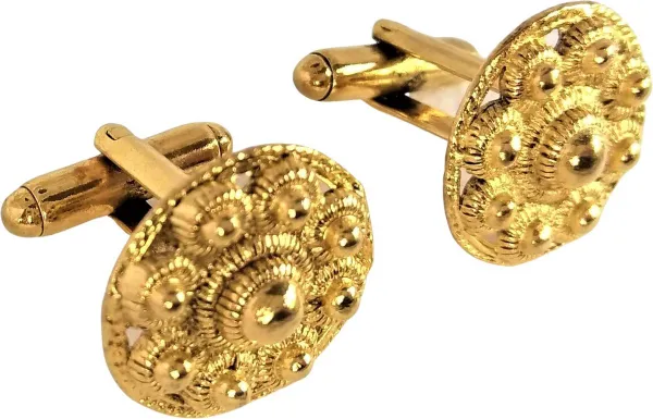Zeeuws Meisje - Zeeuwse knop - Manchetknopen 18 mm verguld met echt laagje goud